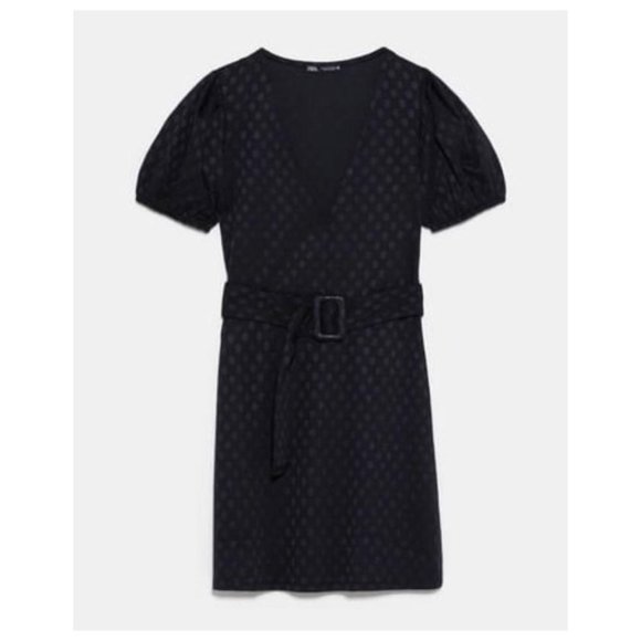 Zara - Puff Sleeve Polka Dot Dress - Picture 5 of 9